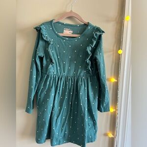 Teal Polka Dot Kids Dress size 5T